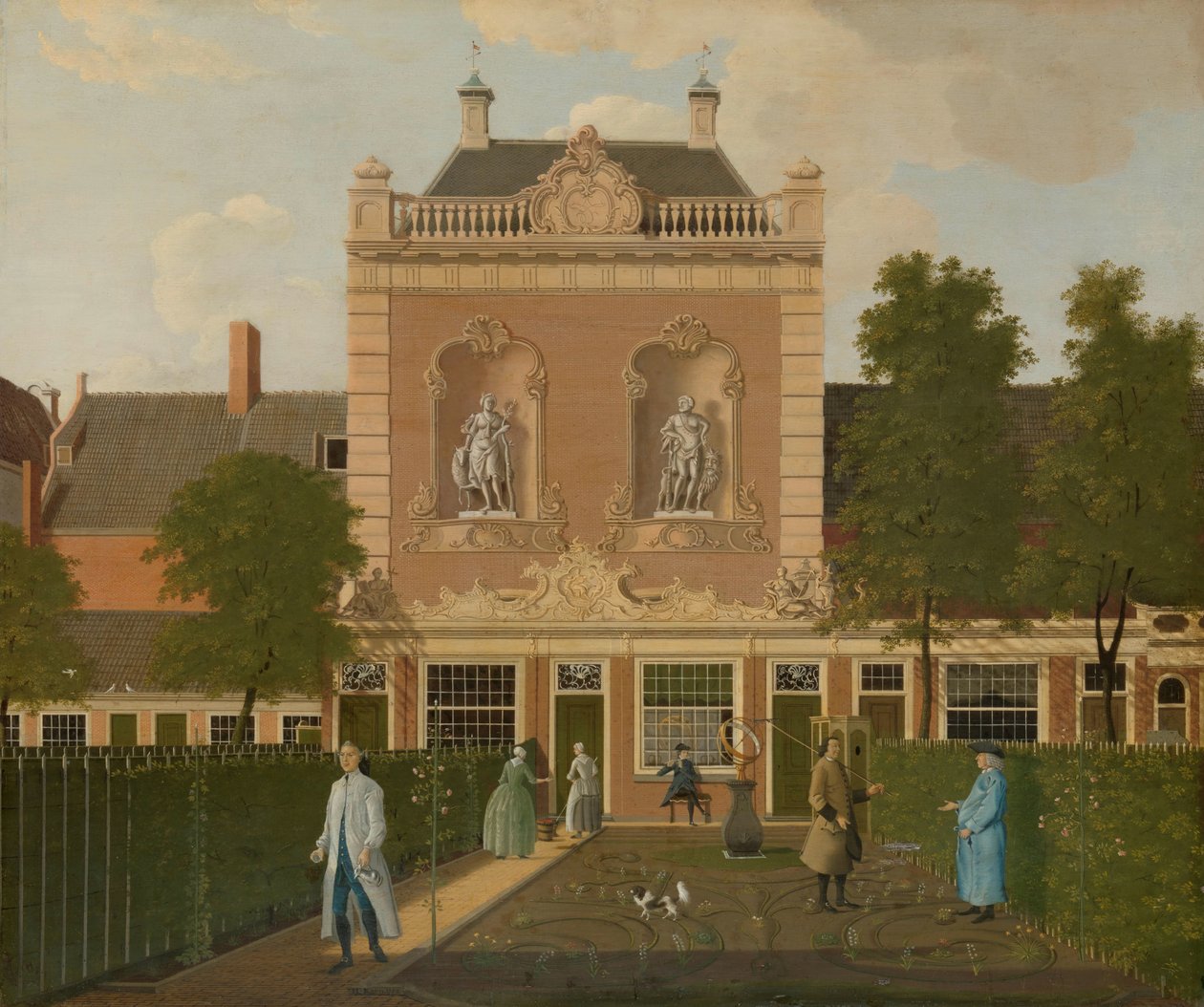 De tuin en het koetshuis van Keizersgracht 524 in Amsterdam door Hendrik Keun