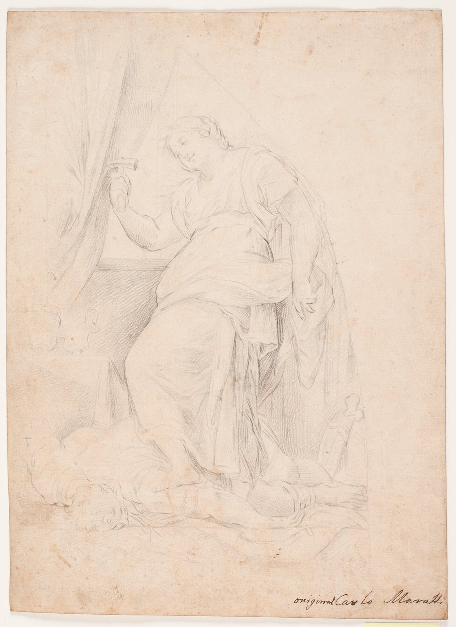 Jael doodt Sisara. Studie naar compositie van Carlo Maratti (Mezzetti, p. 345, nr. 150) door Hendrik Krock