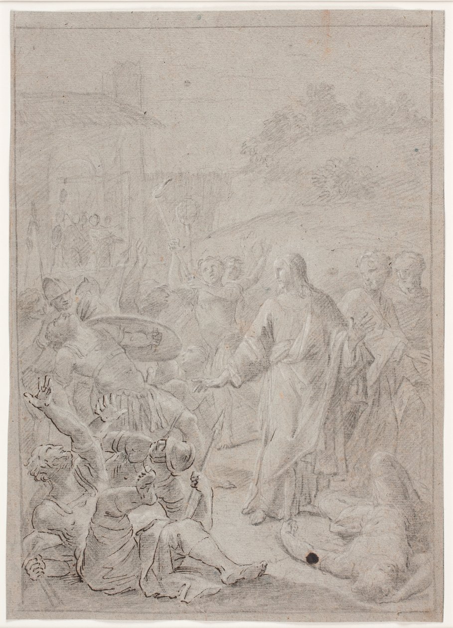 De gevangenneming van Christus. Compositieschets door Hendrik Krock