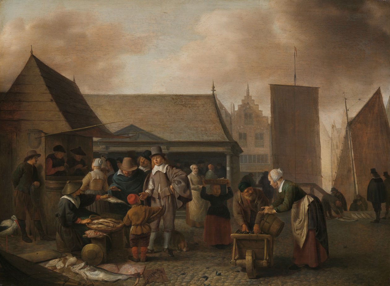 Vismarkt door Hendrik Martensz Sorgh