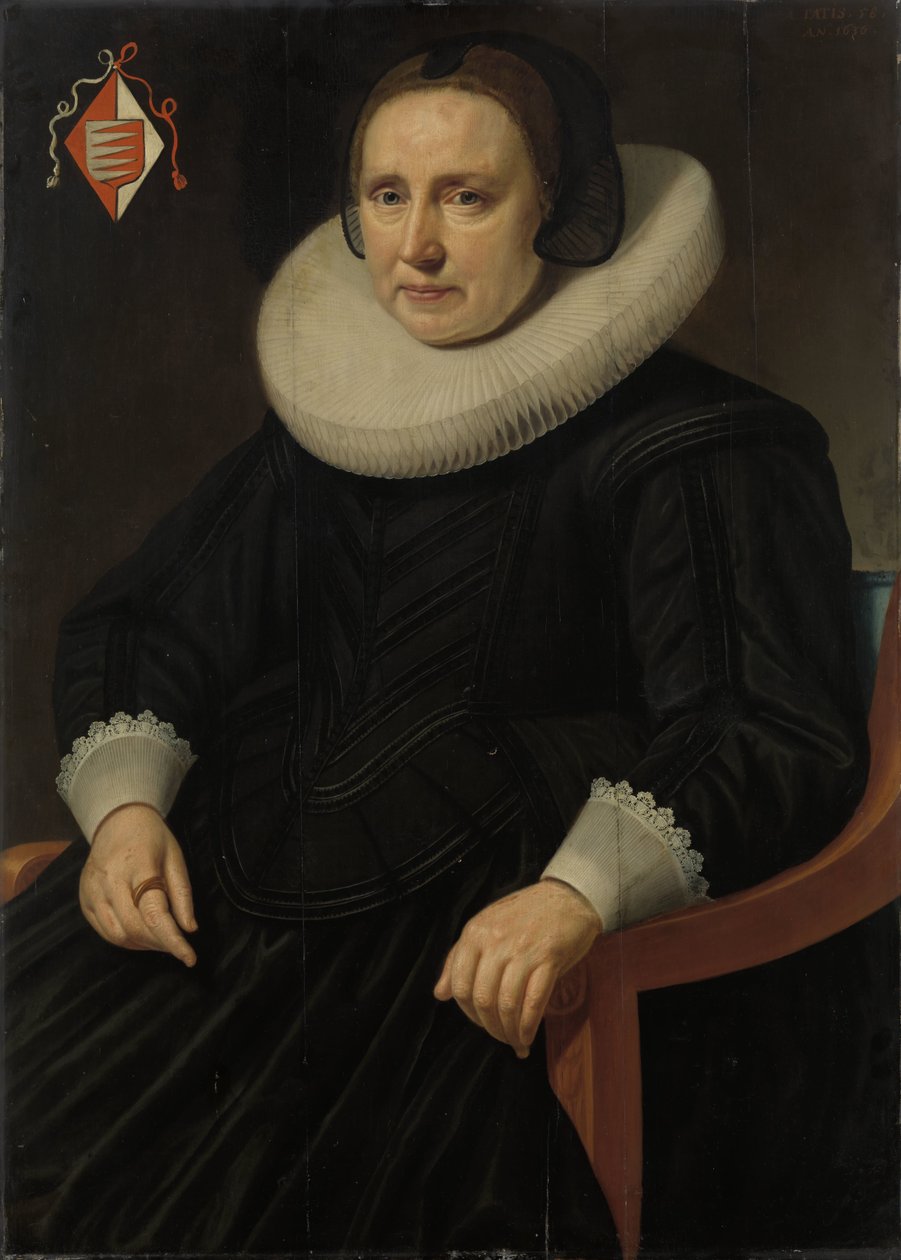 Portret van Sara Sweerts de Weert, tweede vrouw van Antonius Antonides van der Linden door Hendrik Meerman