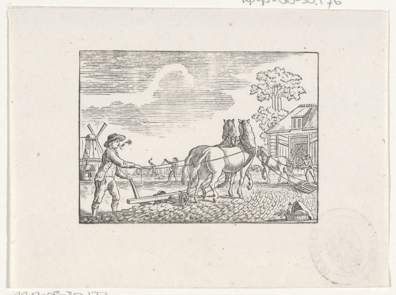 Landarbeiders aan het werk door Hendrik Numan