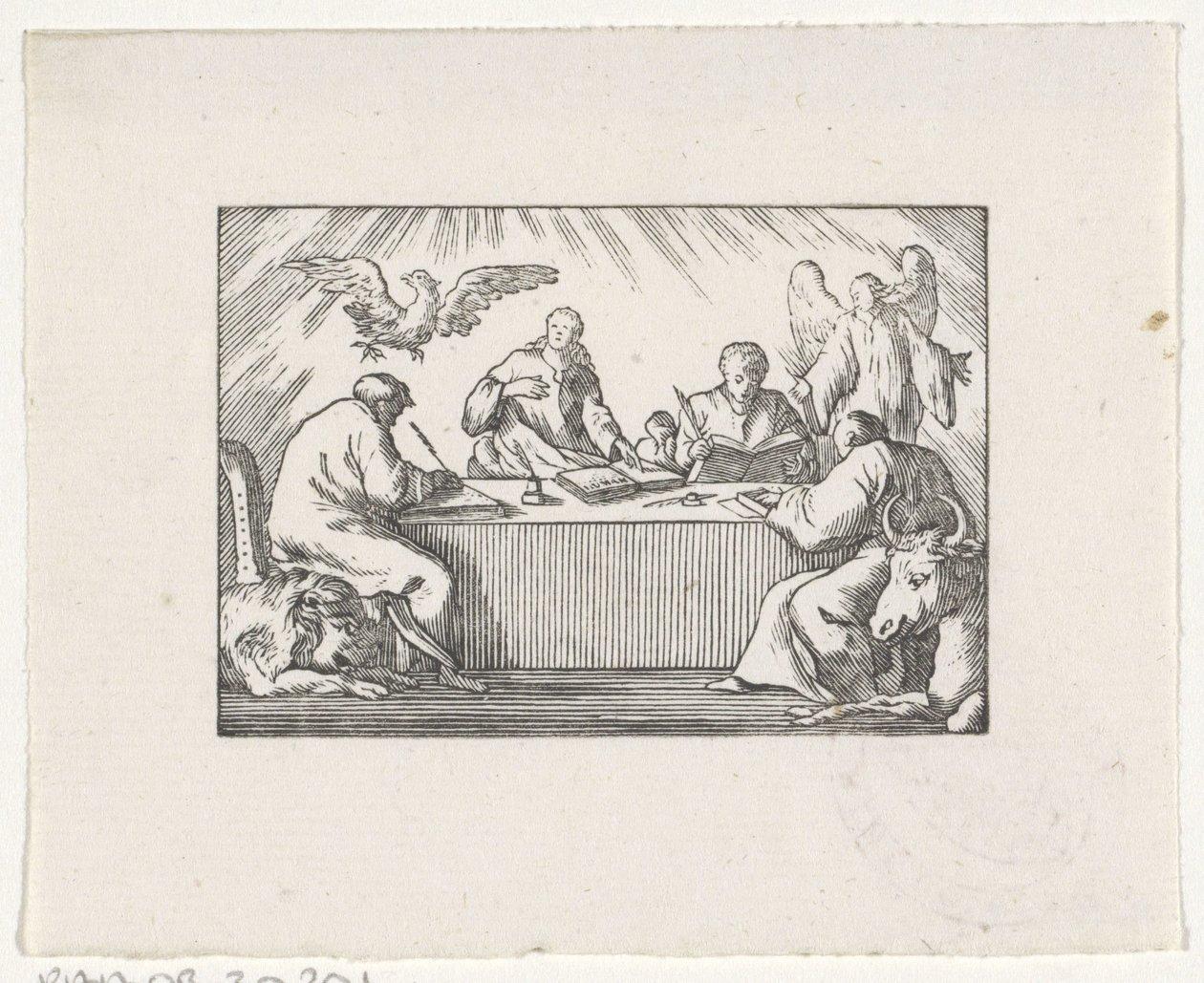 Vier evangelisten schrijven hun evangelie door Hendrik Numan