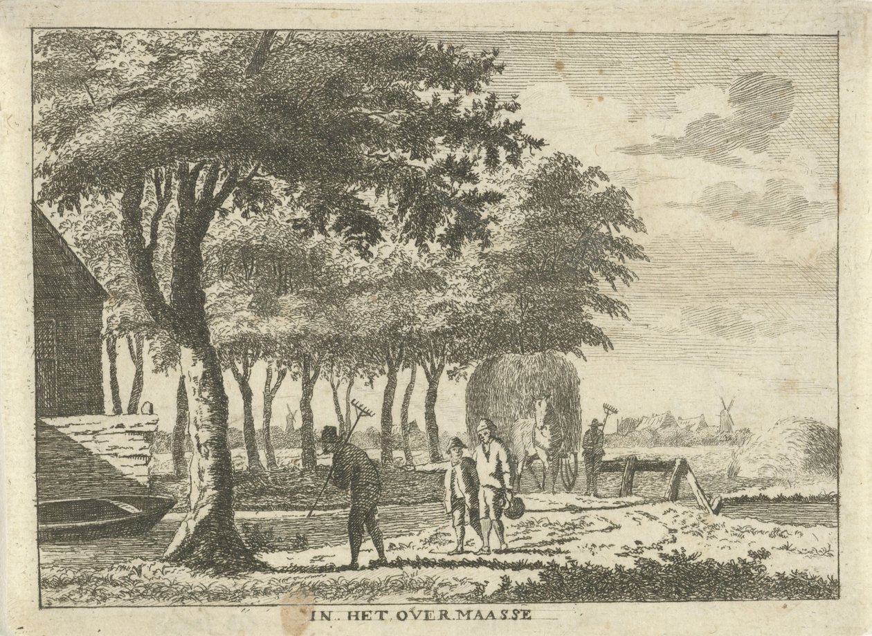 Boeren op een stuk land door Hendrik Roosing
