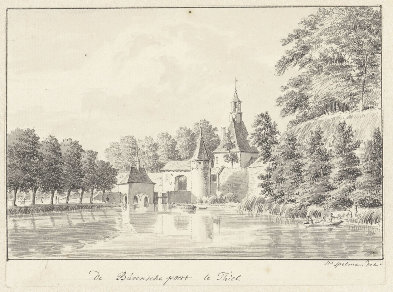 De Burense poort te Tiel door Hendrik Spilman