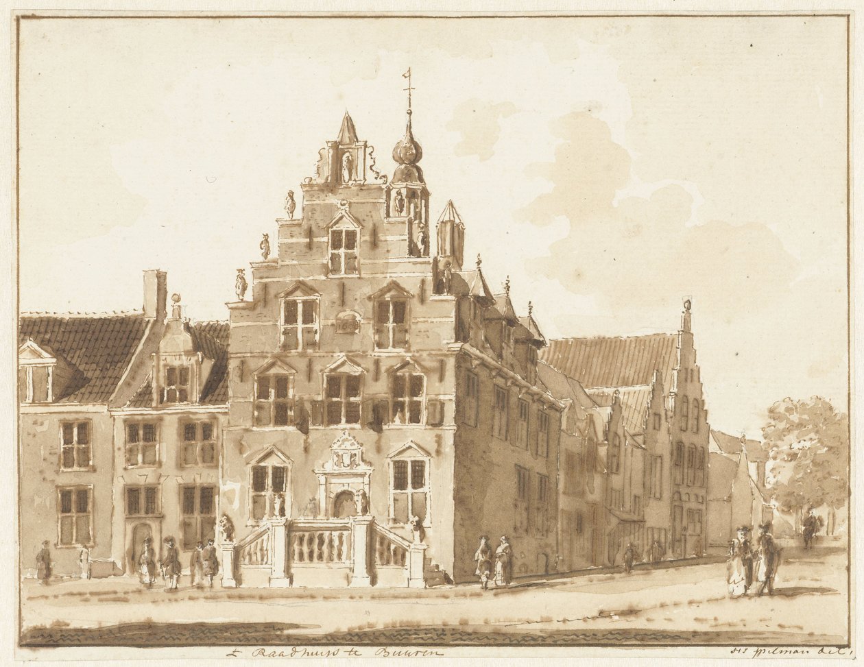 Het stadhuis van Buren door Hendrik Spilman