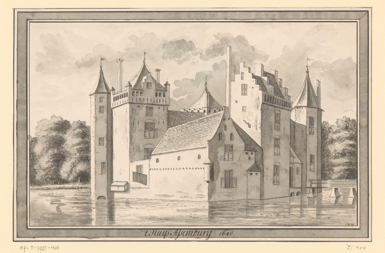 Gezicht op het Slot Assumburg bij Heemskerk, 1640 door Hendrik Tavenier (possibly)
