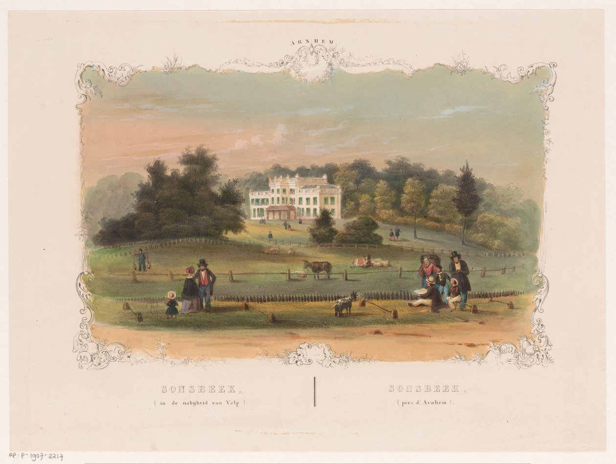 Gezicht op buitenplaats Sonsbeek door Hendrik Wilhelmus Last (attributed to)