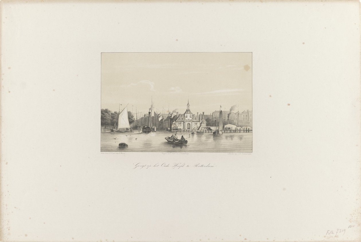 Gezicht op het Oude Hoofd te Rotterdam, 1854 door Hendrik Wilhelmus Last