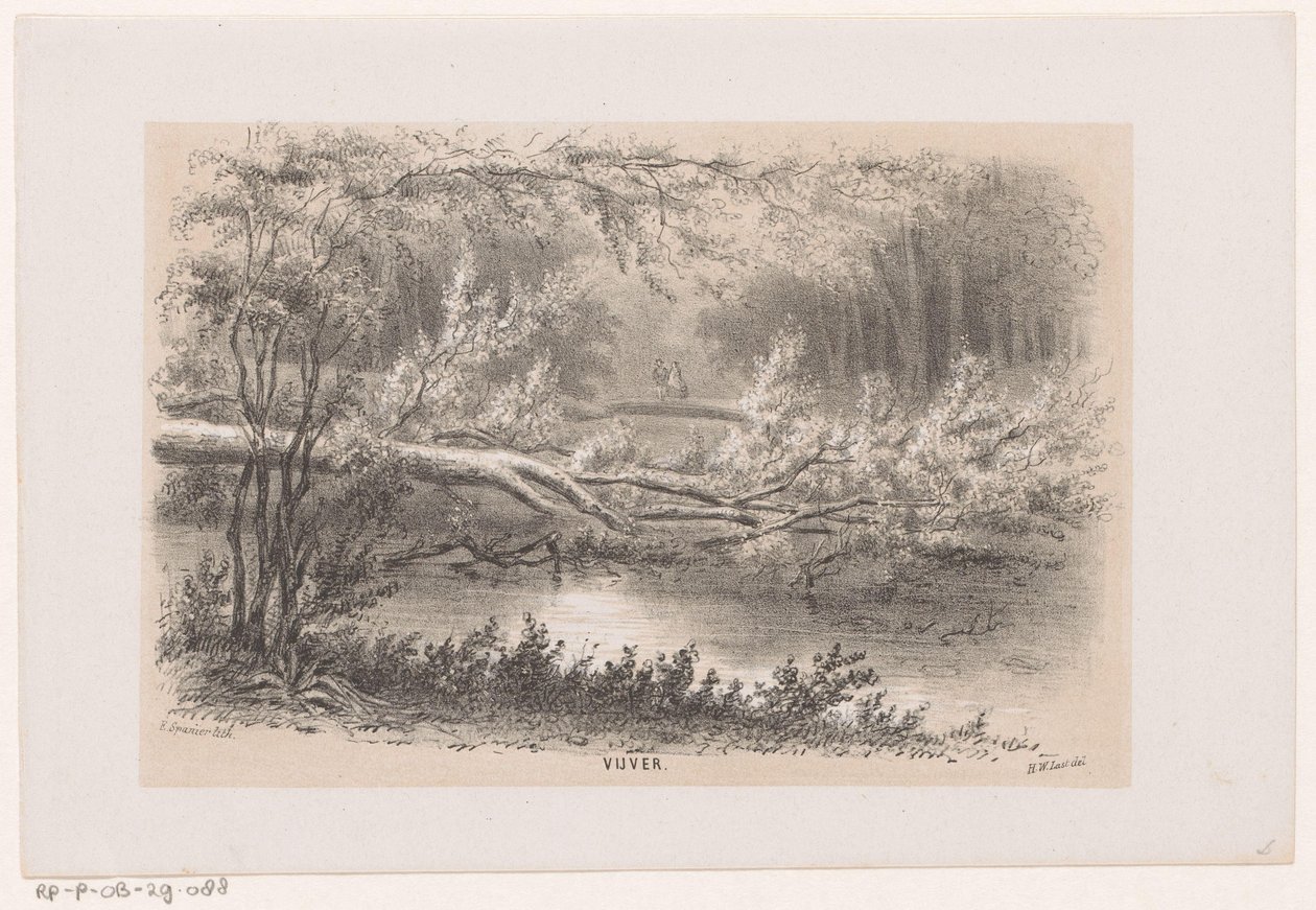 Omgewaaide boom, na de storm van 28 mei 1860 door Hendrik Wilhelmus Last