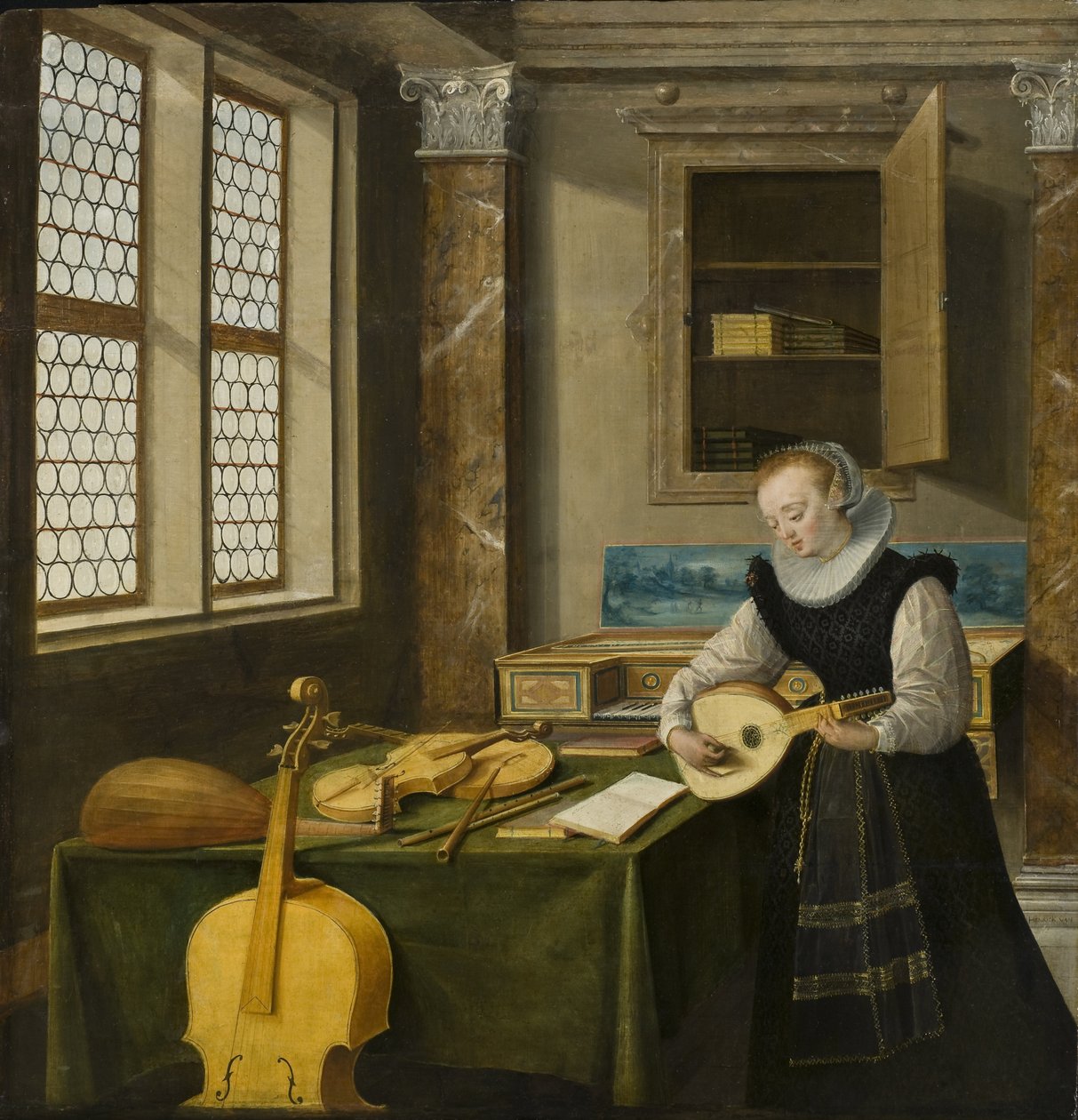 Dame die de luit speelt door Hendrik van (c.1580 1649) Steenwyk