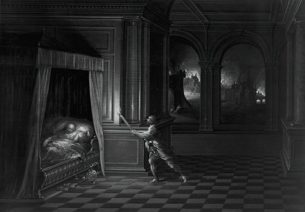 Aeneas Redt Anchises uit Brandend Troje, 1605-1620 door Hendrik van Steenwyck II