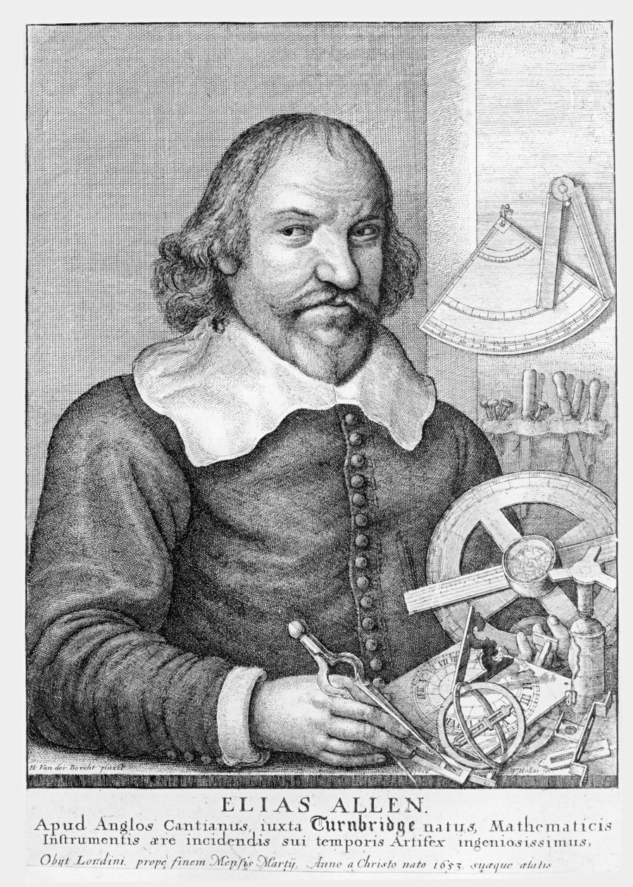 Elias Allen (c.1588-1653) gegraveerd door Wencelaus Hollar (1607-77) door Hendrik van der, the younger Borcht