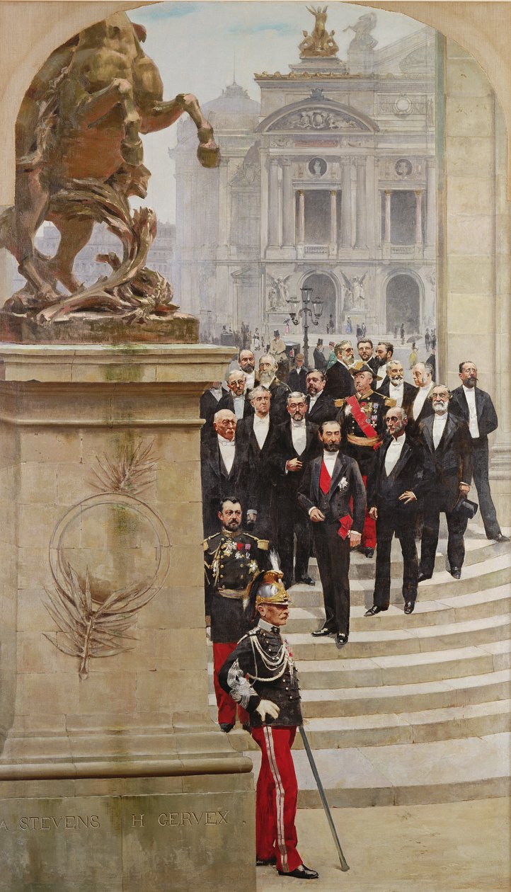 President Sadi Carnot (1837-94) en zijn Regering voor de Opera de Paris, uit het panorama van 