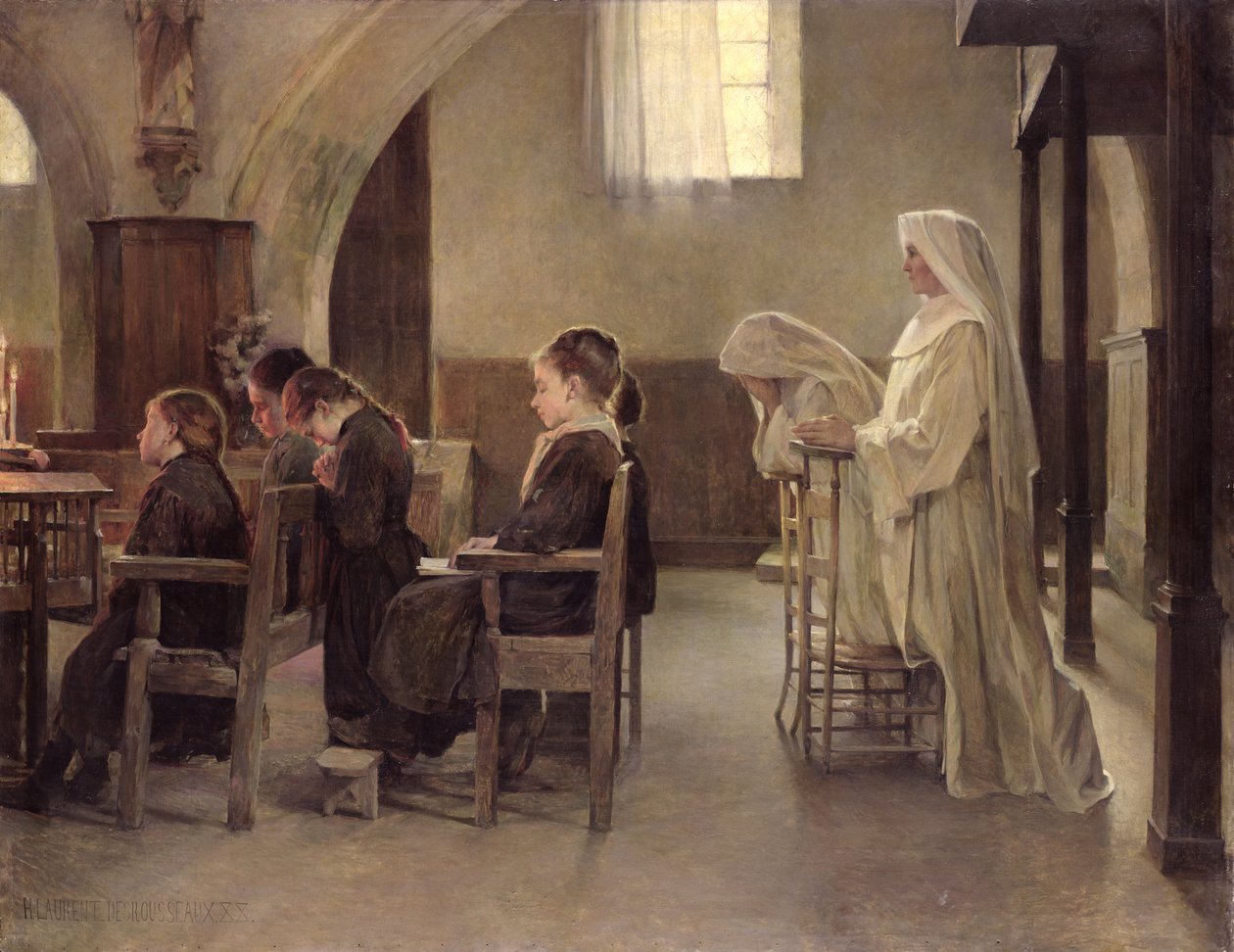 De Avond voor de Eerste Communie, voor 1890 door Henri Alphonse Louis Laurent Desrousseaux