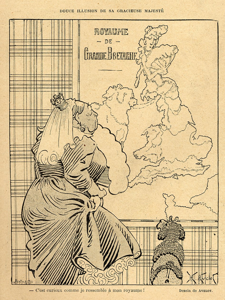 Cartoon van Koningin Victoria, uit 