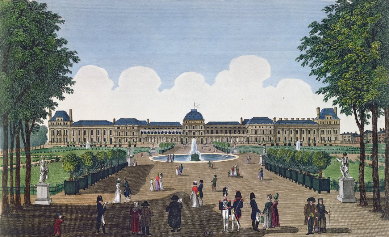 De Tuilerieën en de Tuilerieëntuinen, c.1815-20 door Henri Courvoisier Voisin