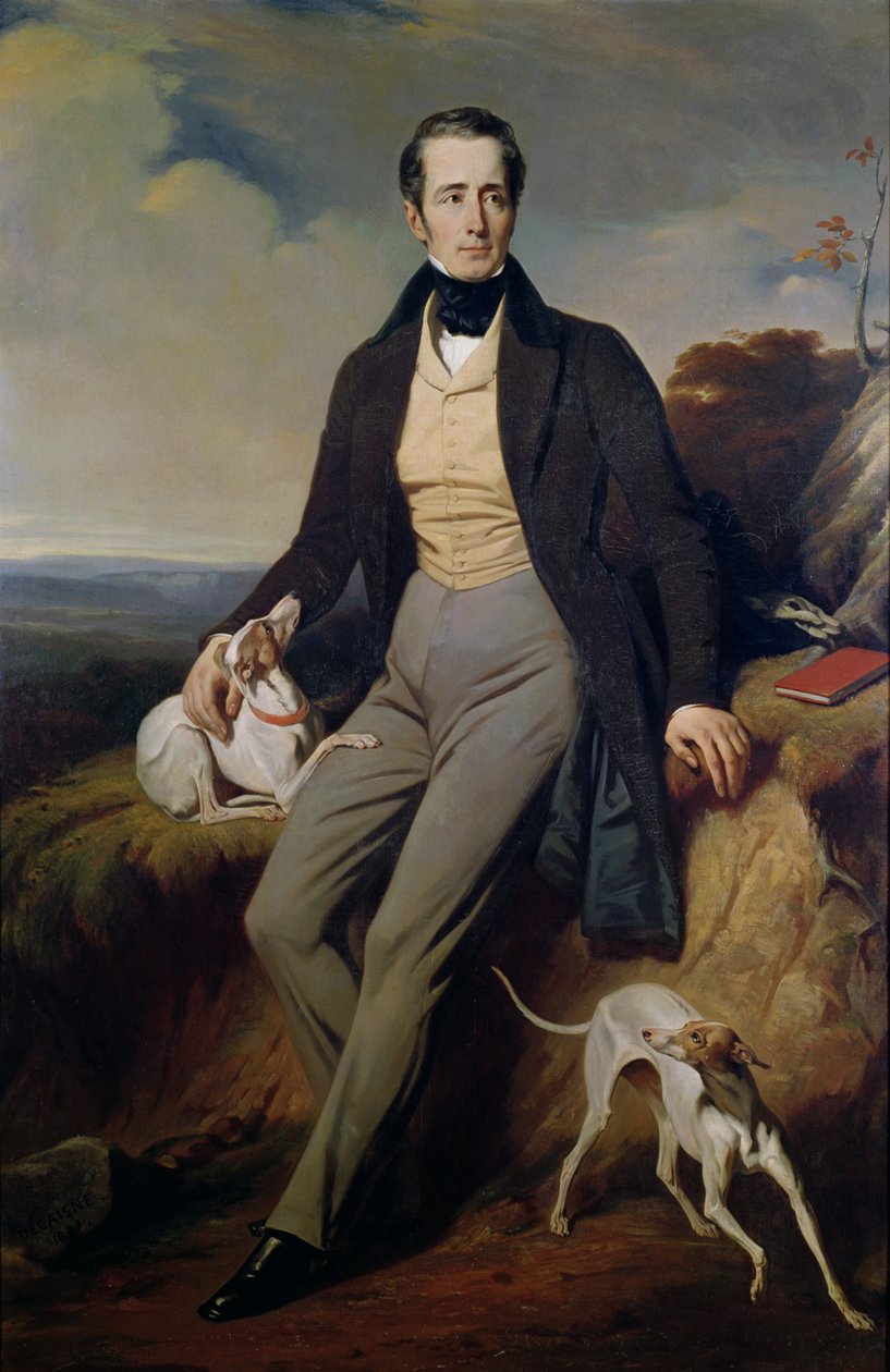 Portret van Alphonse de Lamartine (1790-1869) 1830 door Henri Decaisne