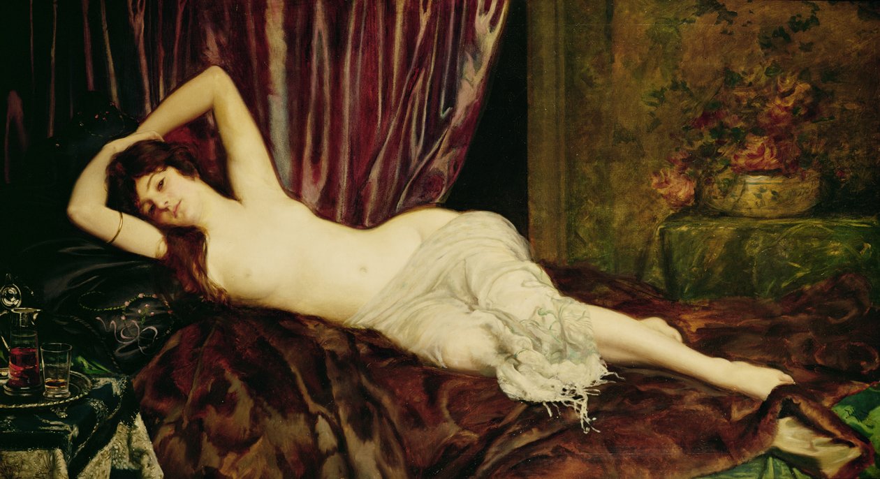 Liggende naakt door Ignace Henri Jean Fantin Latour