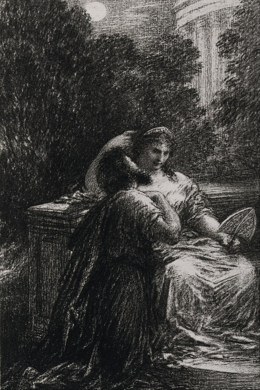 Trojans in Carthago, Act III door Ignace Henri Jean Fantin-Latour