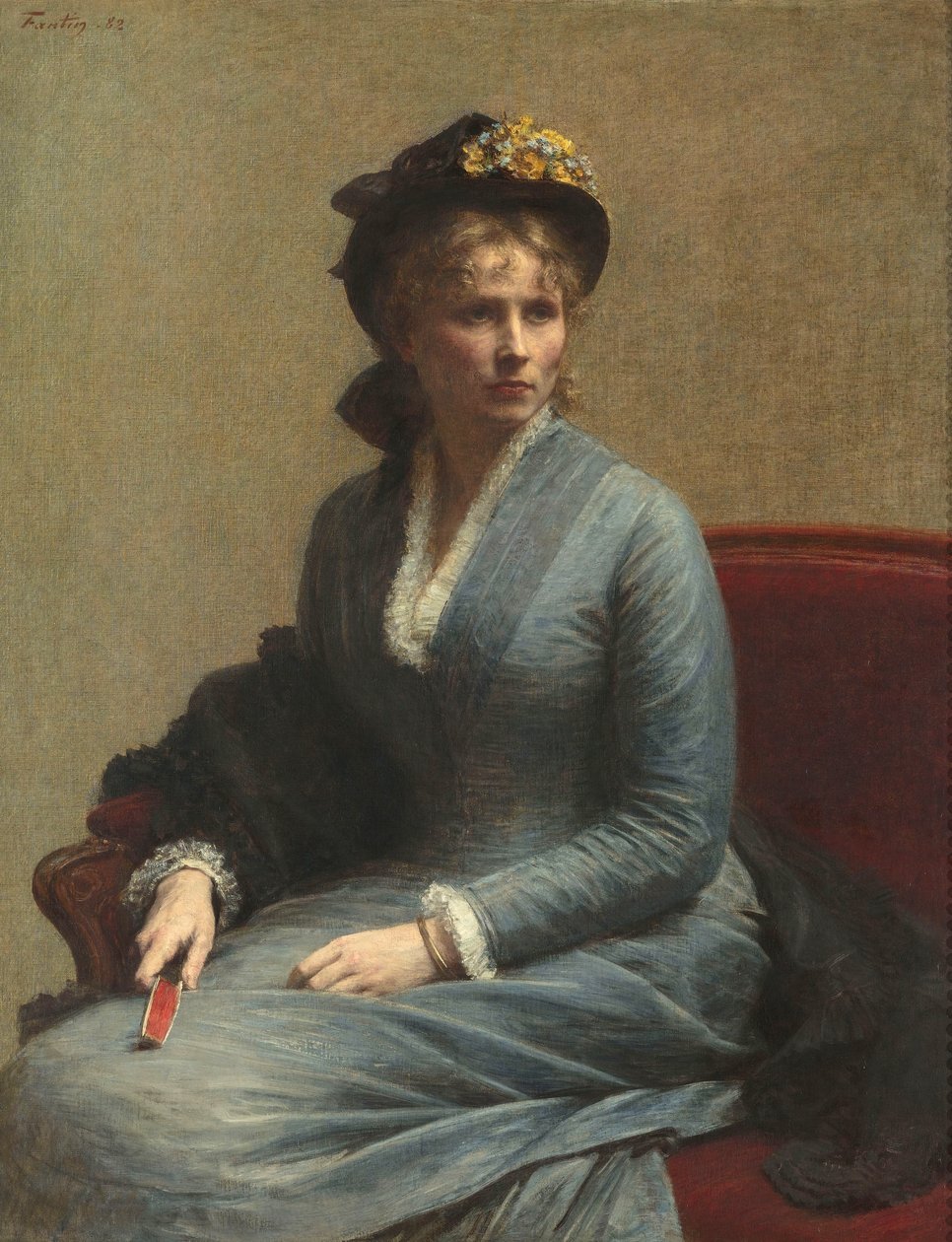 Portret van Mlle C. D. [Charlotte Dubourg] door Ignace Henri Jean Fantin Latour
