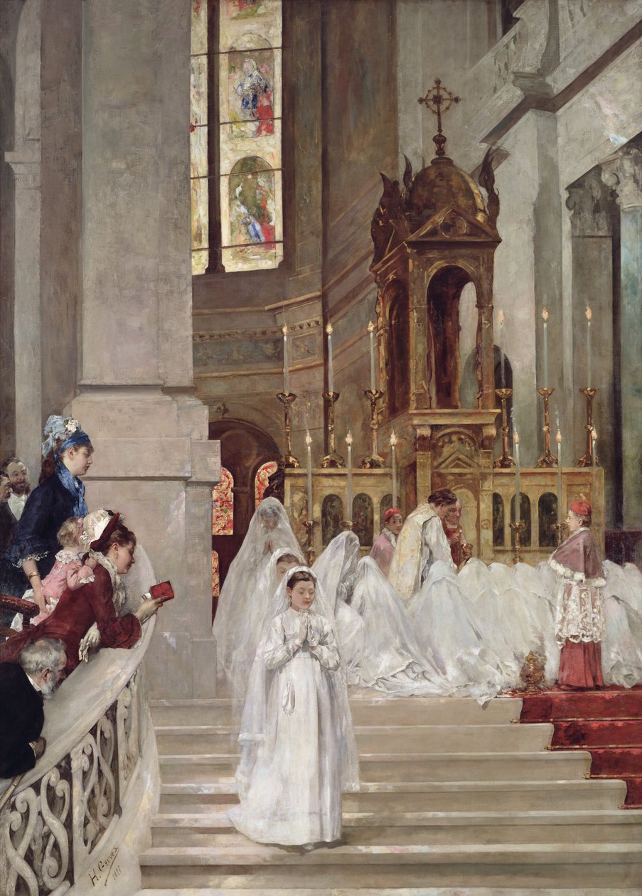 Communie in de Kerk van de Drie-eenheid door Henri Gervex