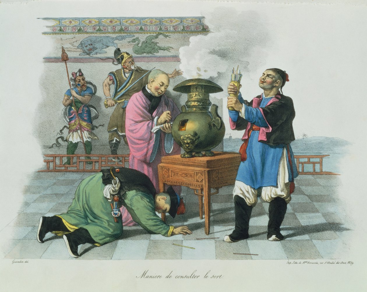 Een manier om de toekomst te voorspellen, gegraveerd door Mlle. Formentin, 1824-27 door Henri Grevedon