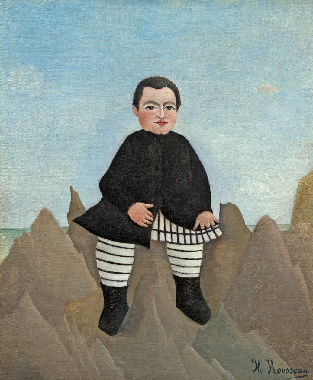 Jongen op de rotsen, 1895-97 door Henri Rousseau