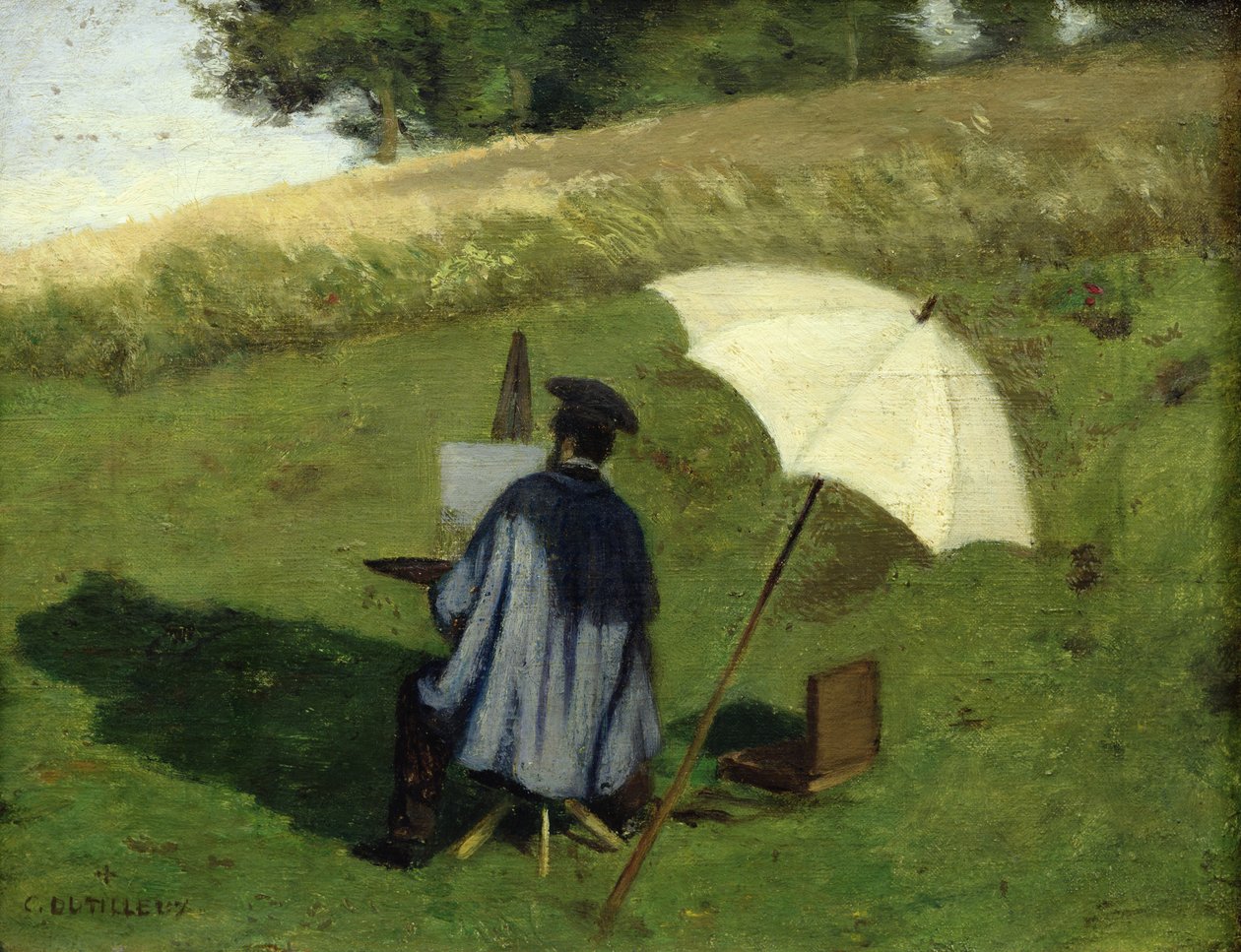 Desire Dubois Schildert in de Open Lucht, c.1852 door Henri Joseph Constant Dutilleux