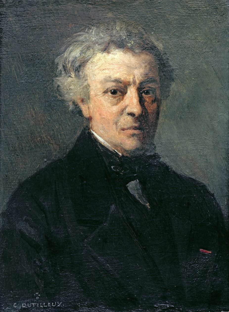 Portret van Camille Corot (1796-1875) c.1863 door Henri Joseph Constant Dutilleux