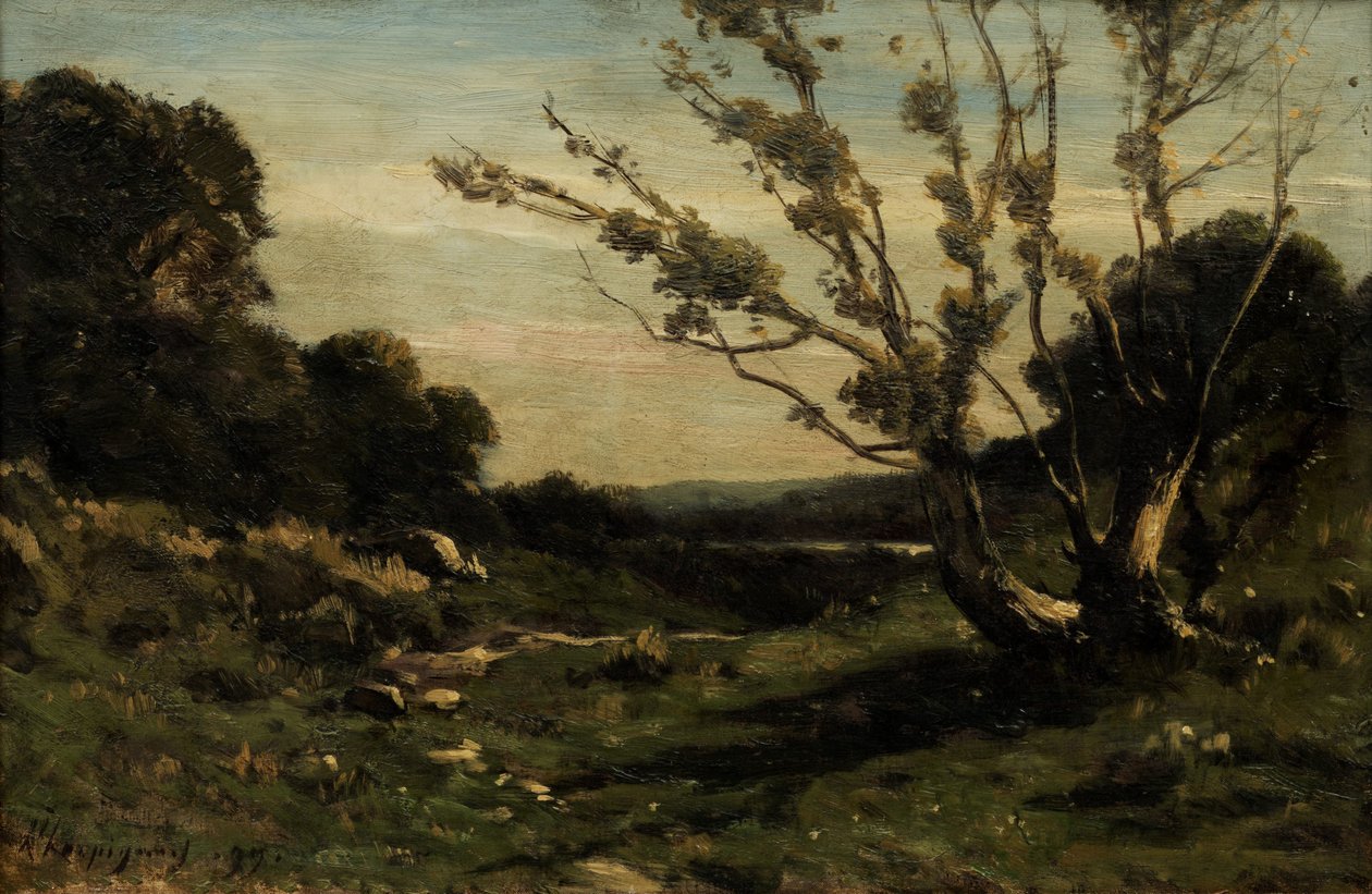 Ochtend in de Nievre door Henri-Joseph Harpignies
