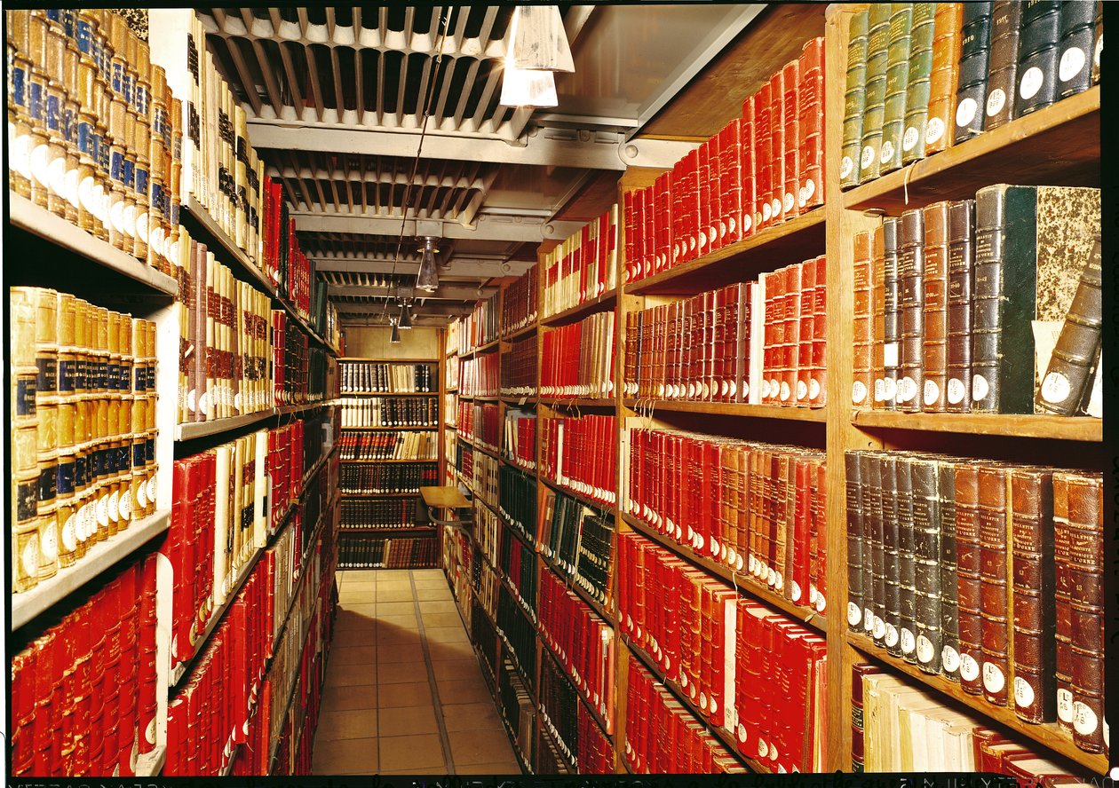 Interieur van de drukwerkopslag door Henri Labrouste