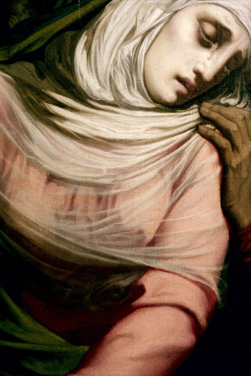 Maagd Maria aan de voet van het kruis, 1847 (detail) door Henri Lehmann