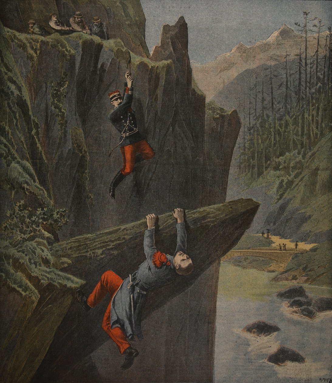 De redding van een soldaat, illustratie uit 