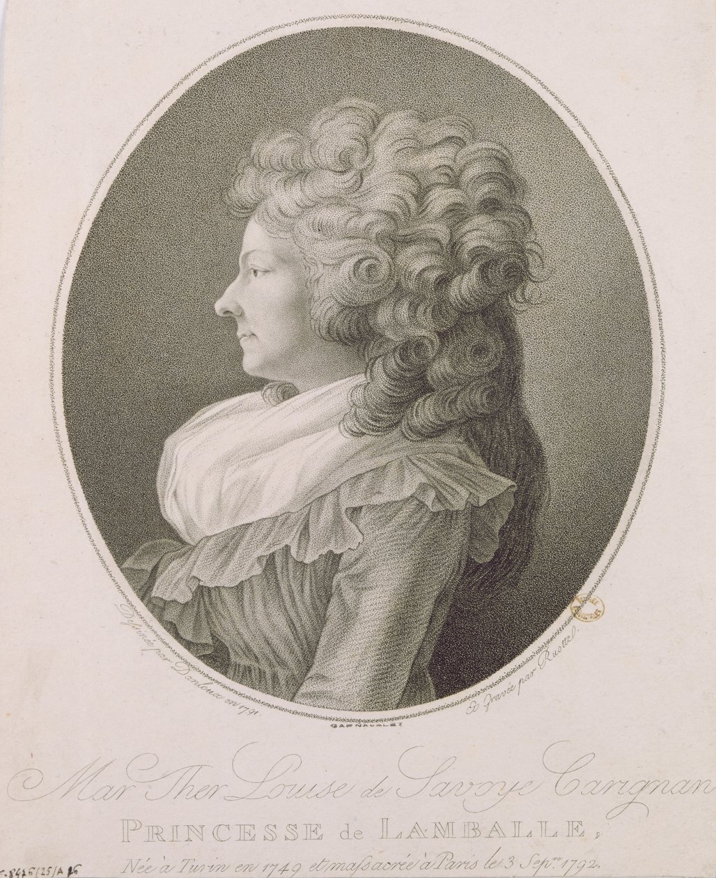Marie Therese Louise de Savoie-Carignan, prinses van Lamballe door Henri Pierre Danloux