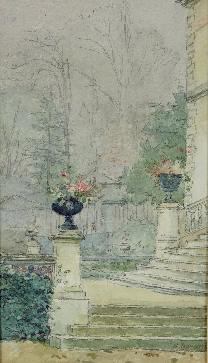 De trappen van Les Fourneaux in Melun door Henri Rouart
