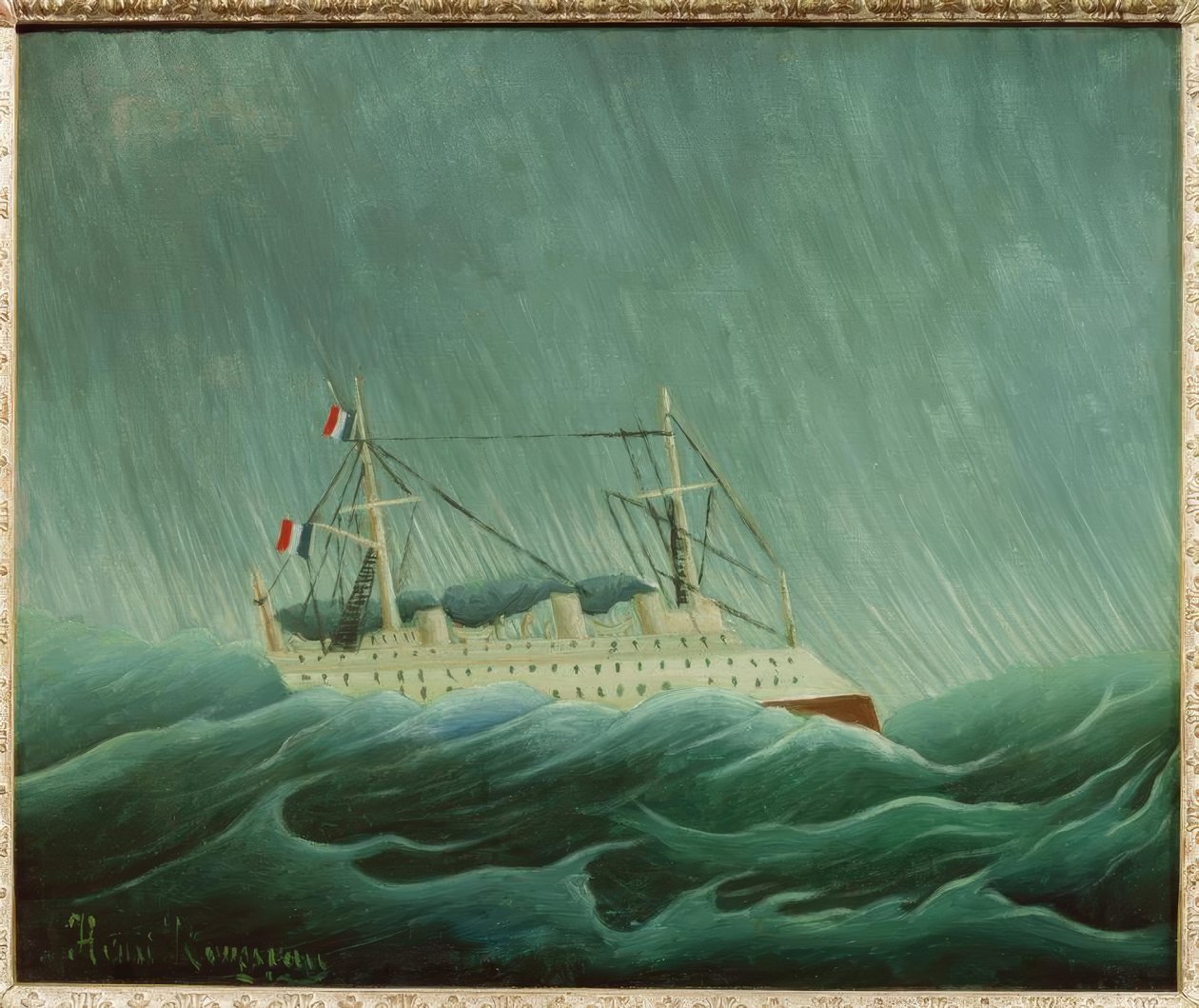 Het schip in de storm (De storm op zee) door Henri Rousseau