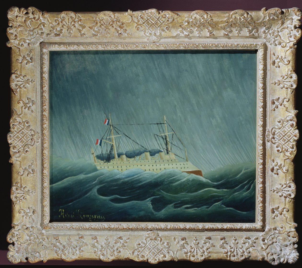 Het door de storm geteisterde schip, ca. 1899 door Henri Rousseau