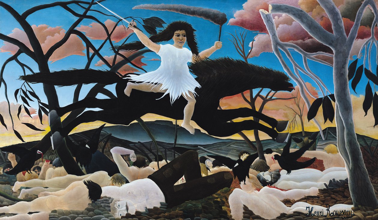 Oorlog, of de Rit van Discord, 1894 door Henri Rousseau