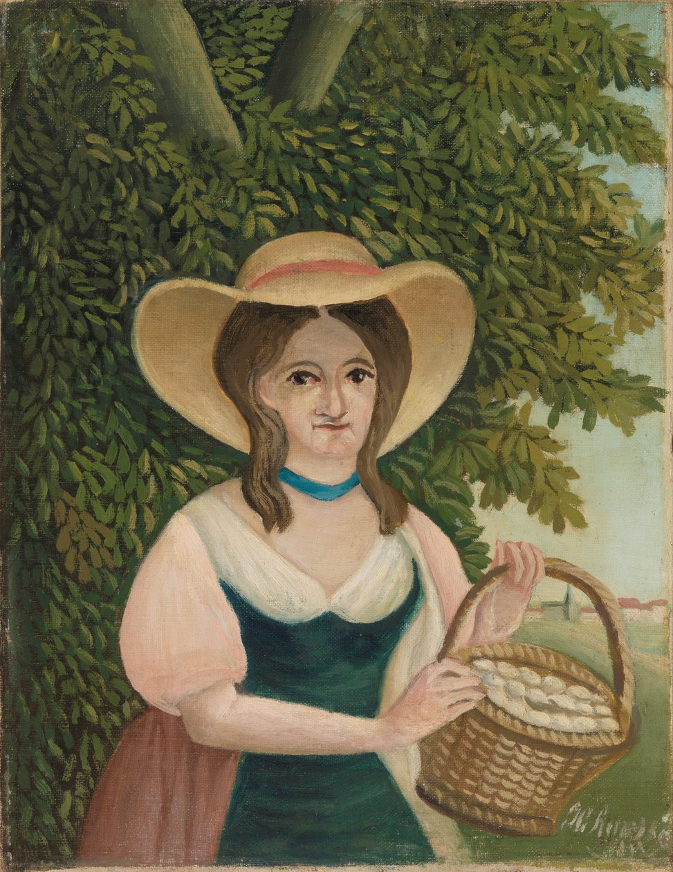 Vrouw met Mandje Eieren door Henri Rousseau
