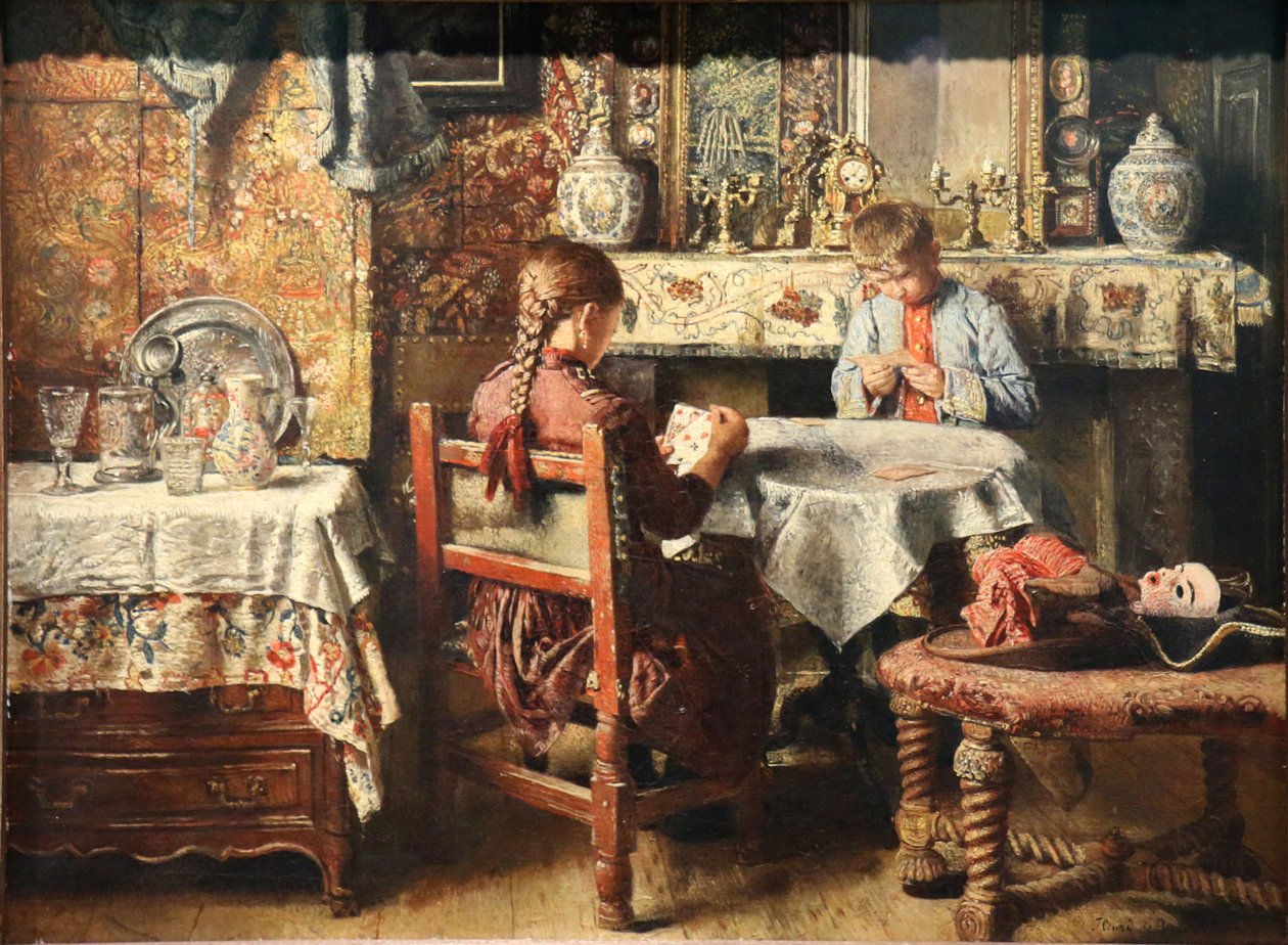 Kaartspel door Henri de Braekeleer