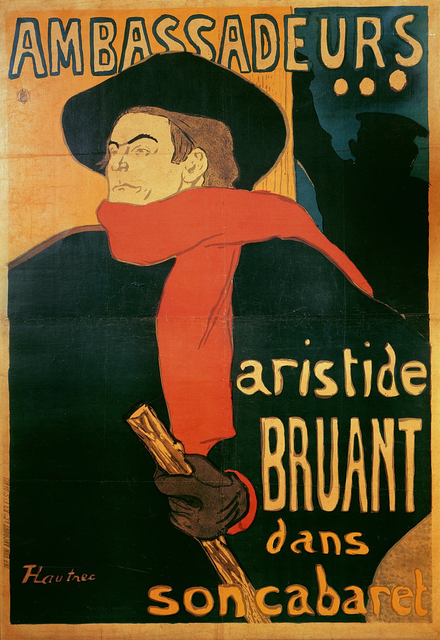 Ambassadeurs: Aristide Bruant door Henri de Toulouse Lautrec