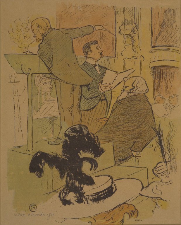 Ambroise Thomas assisteert bij een repetitie van Francoise de Rimini uit La Rire door Henri de Toulouse Lautrec