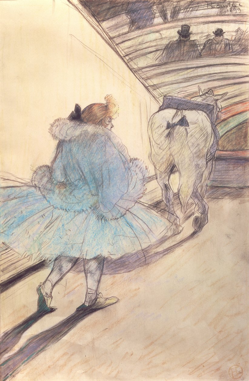 In het circus, de ring betreden door Henri de Toulouse Lautrec