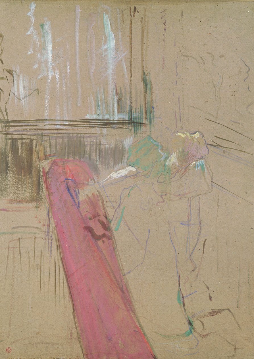Bovenaan de trap van de Rue des Moulins door Henri de Toulouse Lautrec