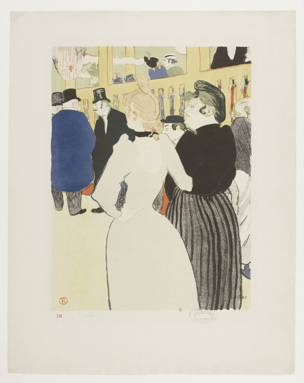 Au Moulin Rouge, la Goulue en haar zus door Henri de Toulouse Lautrec