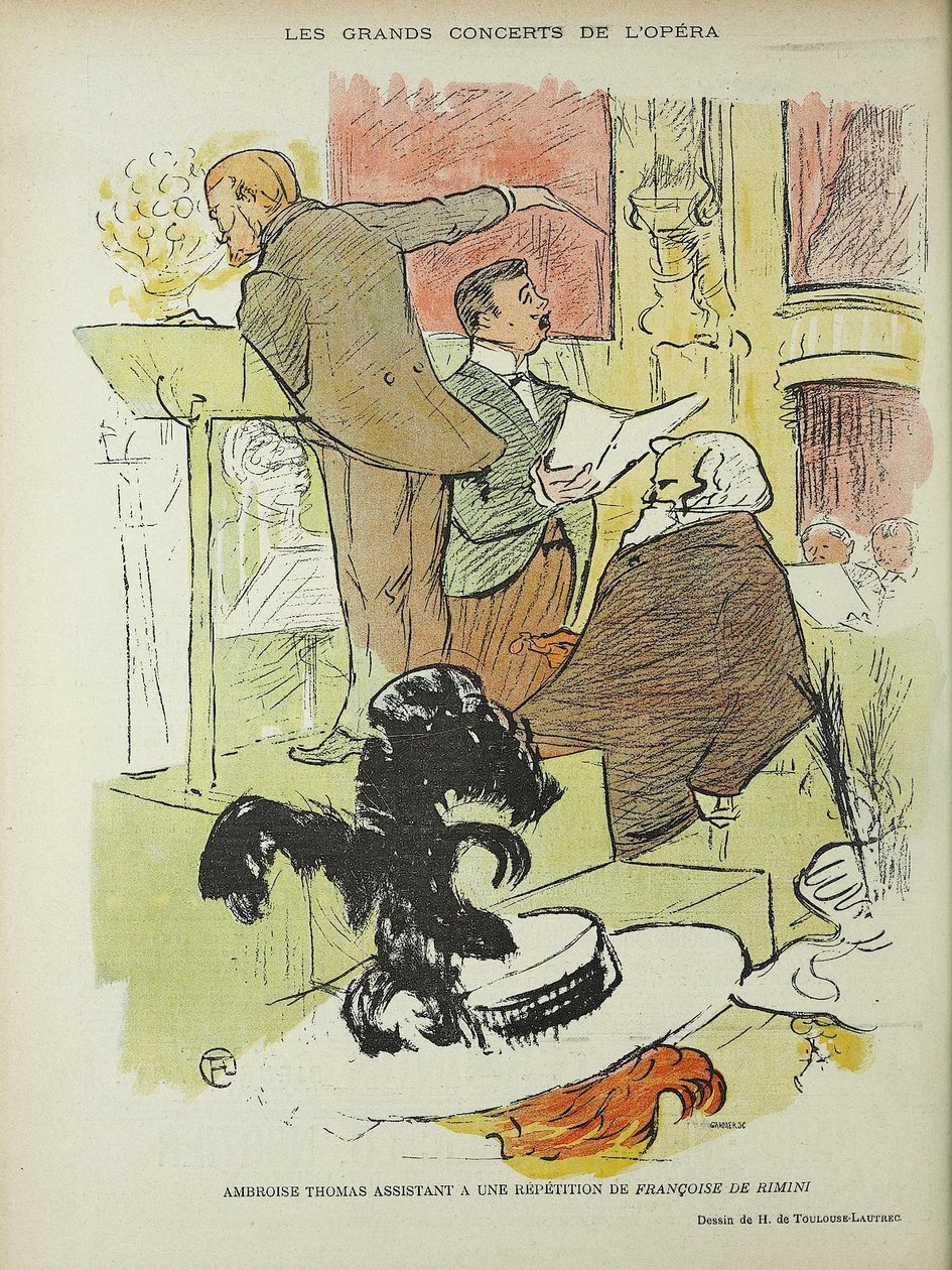 Karikatuur in Le Rire door Henri de Toulouse Lautrec