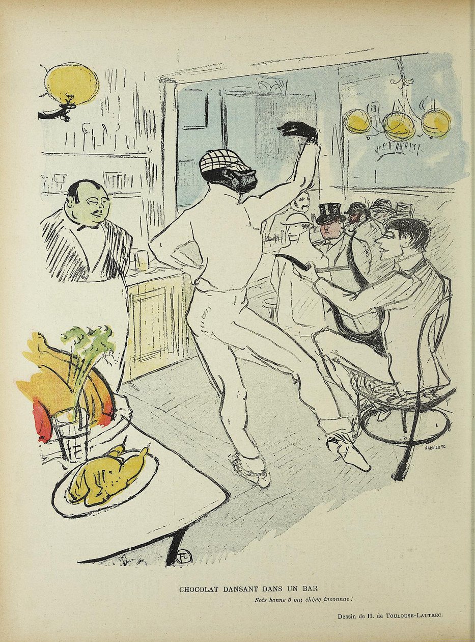 Chocolat dansend in een bar door Henri de Toulouse-Lautrec