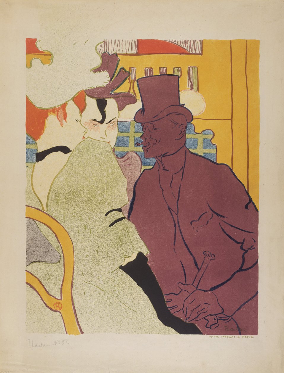 Flirt (Een Engelsman in de Moulin Rouge) door Henri de Toulouse-Lautrec
