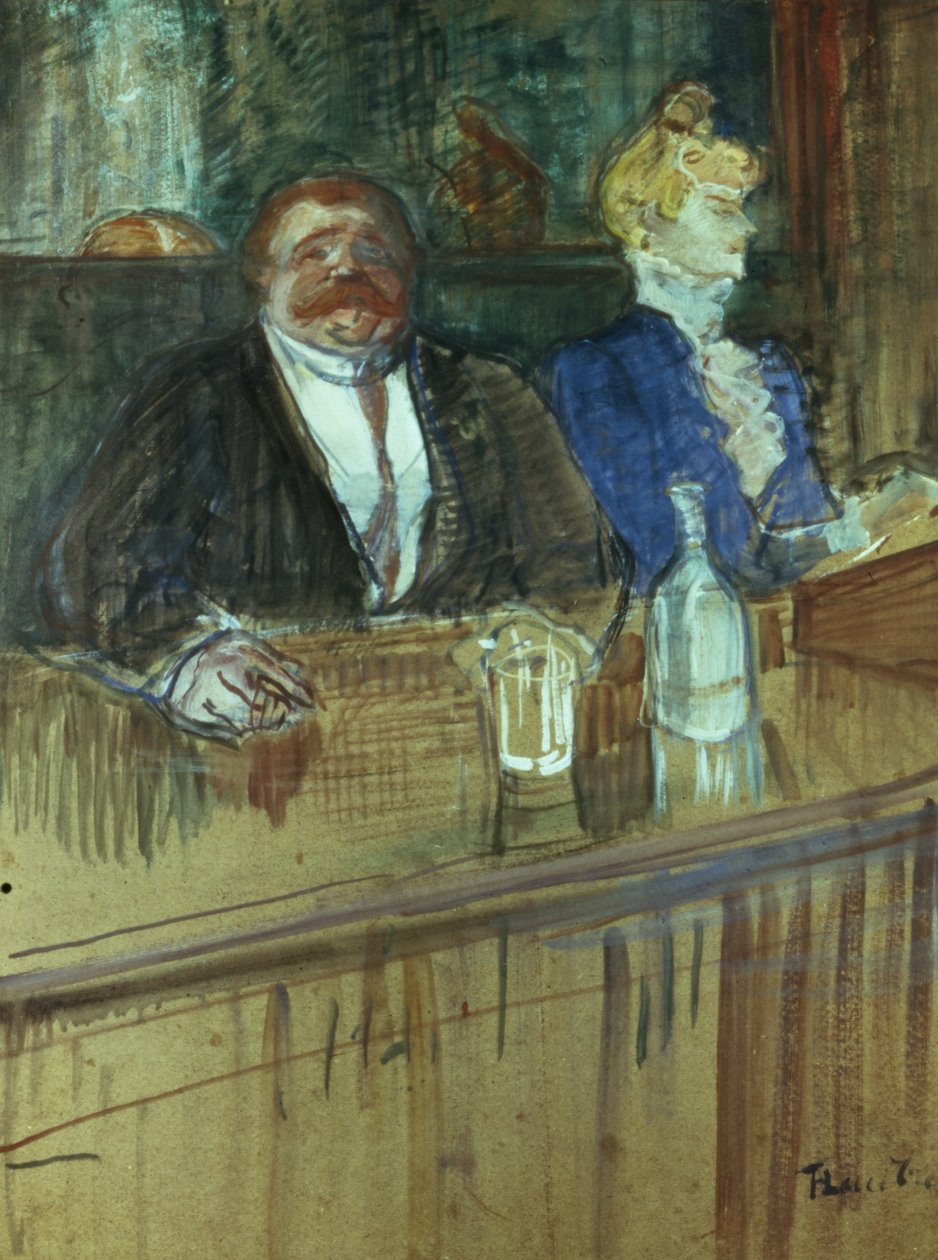 In de bar: De dikke eigenaar en de bloedarme kassier, 1898 door Henri de Toulouse Lautrec